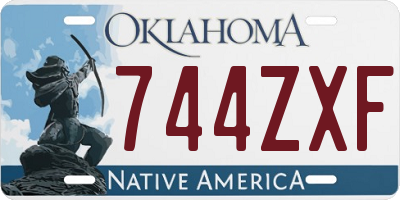 OK license plate 744ZXF