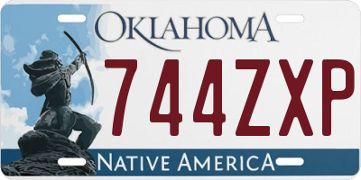 OK license plate 744ZXP