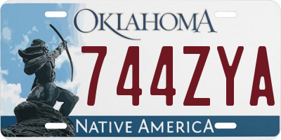 OK license plate 744ZYA