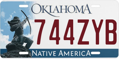 OK license plate 744ZYB