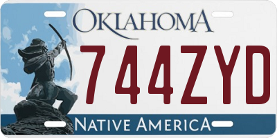 OK license plate 744ZYD