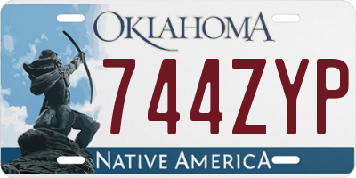OK license plate 744ZYP