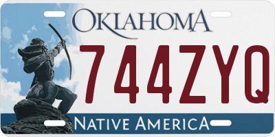 OK license plate 744ZYQ