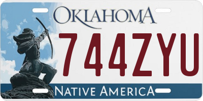 OK license plate 744ZYU