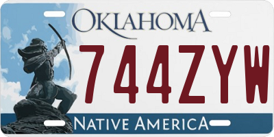 OK license plate 744ZYW