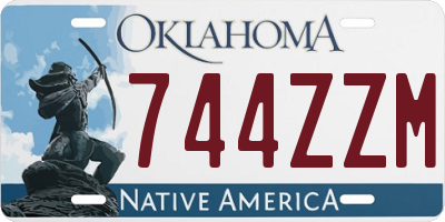 OK license plate 744ZZM