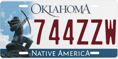 OK license plate 744ZZW