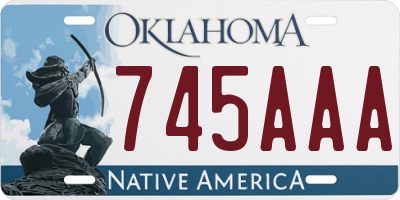 OK license plate 745AAA