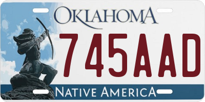 OK license plate 745AAD