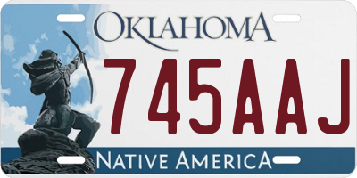 OK license plate 745AAJ