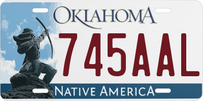 OK license plate 745AAL