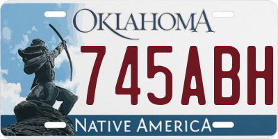 OK license plate 745ABH