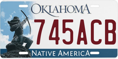 OK license plate 745ACB
