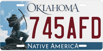 OK license plate 745AFD