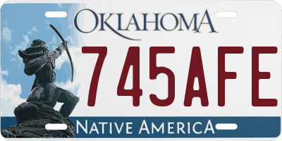 OK license plate 745AFE