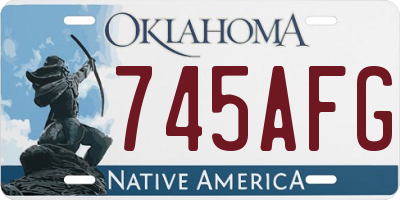 OK license plate 745AFG