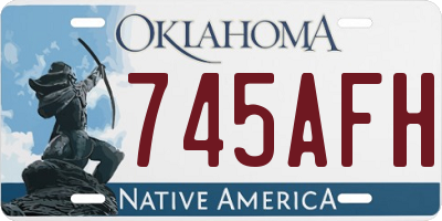 OK license plate 745AFH