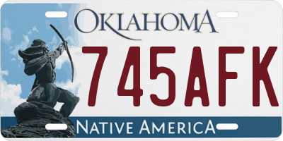 OK license plate 745AFK