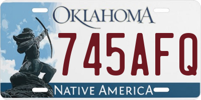 OK license plate 745AFQ