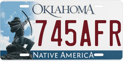 OK license plate 745AFR