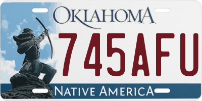 OK license plate 745AFU