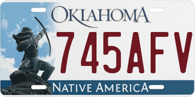 OK license plate 745AFV