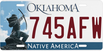 OK license plate 745AFW