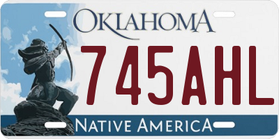 OK license plate 745AHL