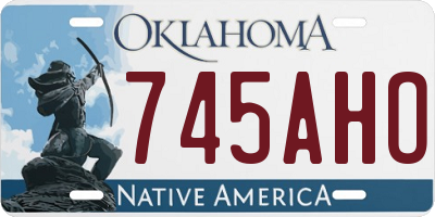 OK license plate 745AHO