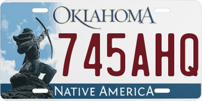 OK license plate 745AHQ