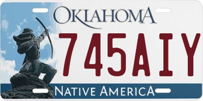 OK license plate 745AIY