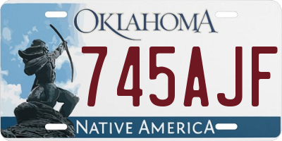 OK license plate 745AJF