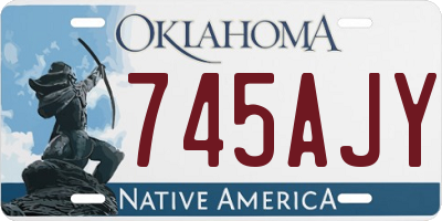 OK license plate 745AJY