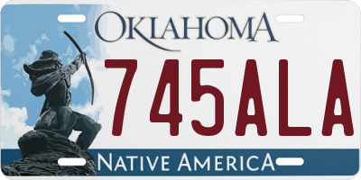 OK license plate 745ALA