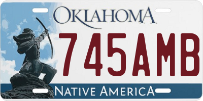 OK license plate 745AMB