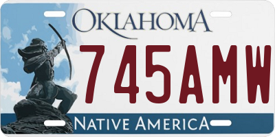 OK license plate 745AMW
