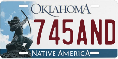 OK license plate 745AND