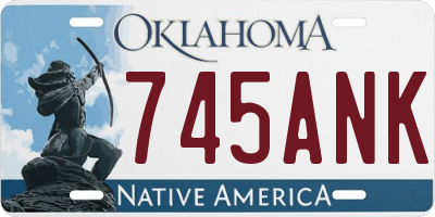 OK license plate 745ANK