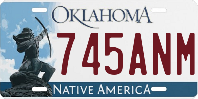 OK license plate 745ANM