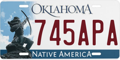 OK license plate 745APA