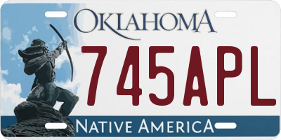 OK license plate 745APL