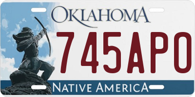 OK license plate 745APO