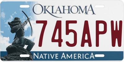 OK license plate 745APW