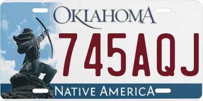 OK license plate 745AQJ