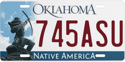 OK license plate 745ASU