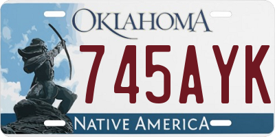 OK license plate 745AYK