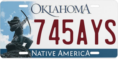 OK license plate 745AYS