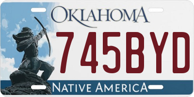 OK license plate 745BYD