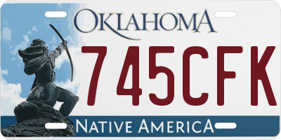 OK license plate 745CFK