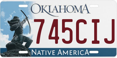 OK license plate 745CIJ